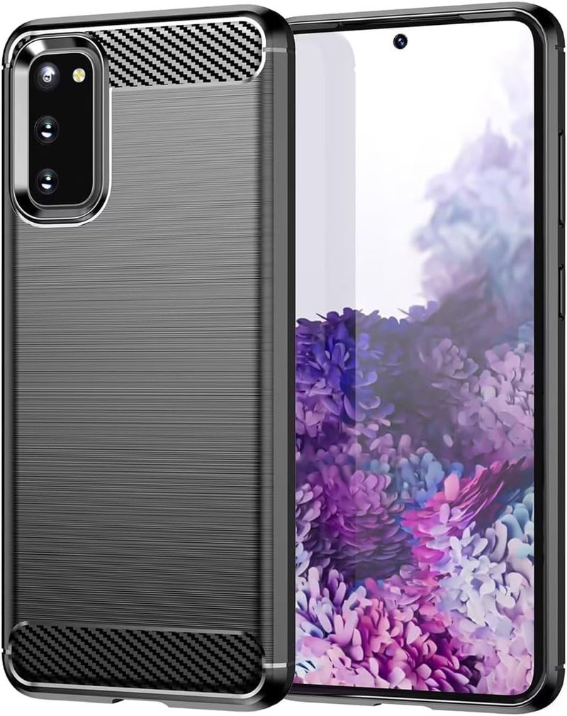 Aikcks for Samsung Galaxy S20+Plus Phone case, Shockproof, Scratch Resistant Carbon Fiber Jacket, Soft TPU, for Galaxy S20+Plus case (Black,) - Image 1